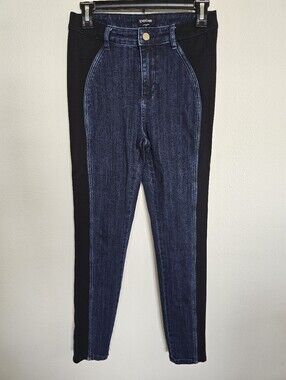 NWT Bebe High Waist Skinny Knit Combo Jeans, SZ 28